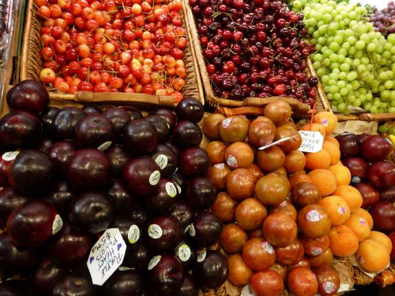Maravilhosa loja de frutas no Upper East Side, em Nova Iorque, Nos Estados Unidos