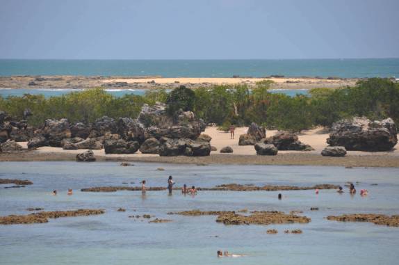 Maré seca forma piscinas na Segunda Praia, em Morro de São Paulo - BA Maré seca forma piscinas na Segunda Praia, em Morro de São Paulo - BA