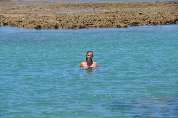 Mergulhando na piscina natural na Quarta Praia, em Morro de São Paulo - BA