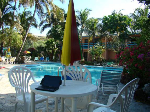 Nosso 'escritório' em Provo, Turks e Caicos