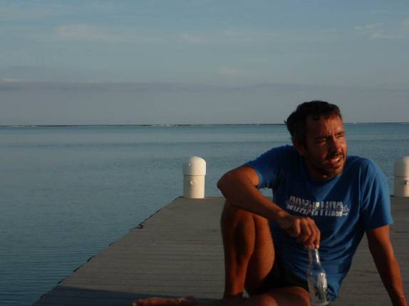 Nosso primeiro entardecer em Little Cayman, no pier da pousada Sunset Cove Nosso primeiro entardecer em Little Cayman, no pier da pousada Sunset Cove