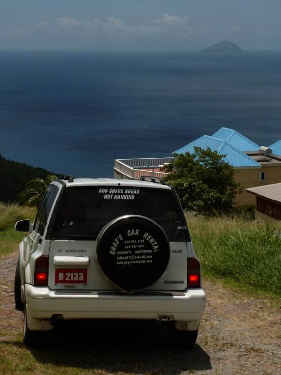 Num belo dia de sol, saindo de  carro do nossa hotel em Montserrat, no Caribe
