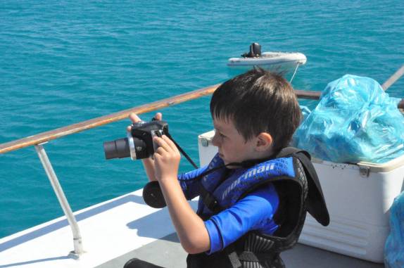O João fotografando, em Abrolhos - BA