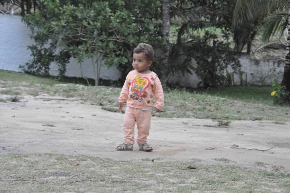 O pequeno Artur, na nossa pousada em Corumbau - BA