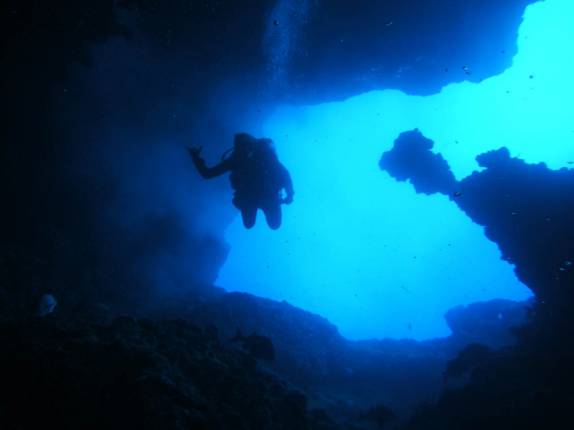 Pasagem sobre corais durante mergulho nas Pedras Secas, em Fernando de Noronha - PE Pasagem sobre corais durante mergulho nas Pedras Secas, em Fernando de Noronha - PE