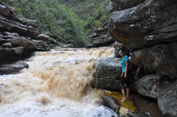 Pequena cachoeira no rio da Cachoeira da Fumacinha, região de Ibicoara, na Chapada Diamantina - BA