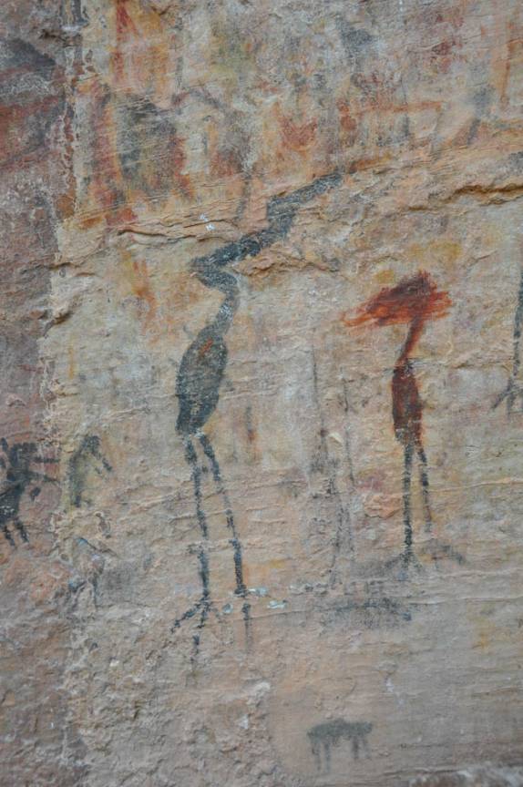 Pinturas rupestres no 'Painel', no Parque Nacional Cavernas do Peruaçu, próximo à Januária - MG Pinturas rupestres no 'Painel', no Parque Nacional Cavernas do Peruaçu, próximo à Januária - MG