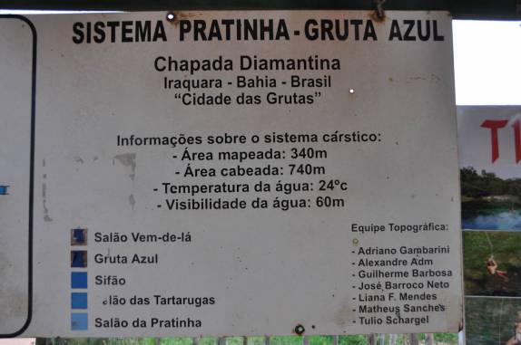Placa informativa da Pratinha, próximo à Lençóis, na Chapada Diamantina - BA