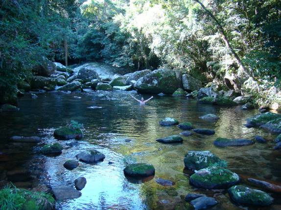 Poço no Rio Areado na Trilha do Bonete em Ilha Bela - SP Poço no Rio Areado na Trilha do Bonete em Ilha Bela - SP