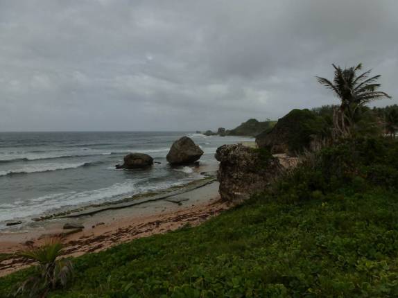 Praia de Bathsheba, na costa leste de Barbados