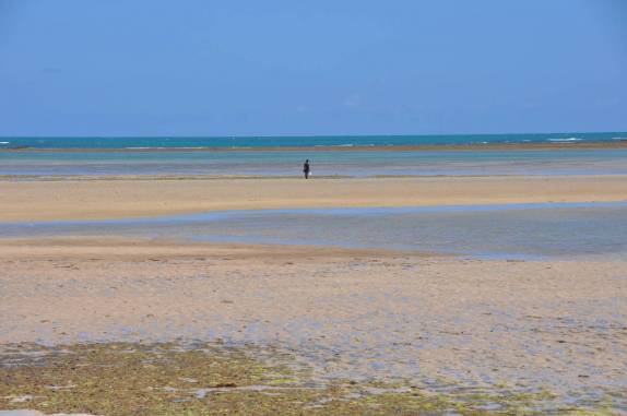 Praia de Moreré na maré baixa, na Ilha de Boipeba - BA