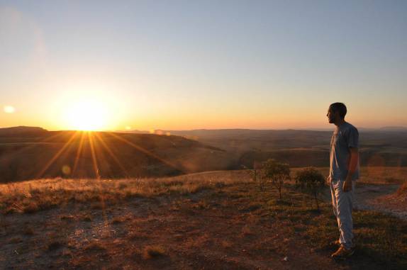 Pôr-do-sol no Mirante da Serra em Carrancas - MG