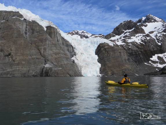 Remando em Gold Harbour, na Geórgia do Sul Remando em Gold Harbour, na Geórgia do Sul