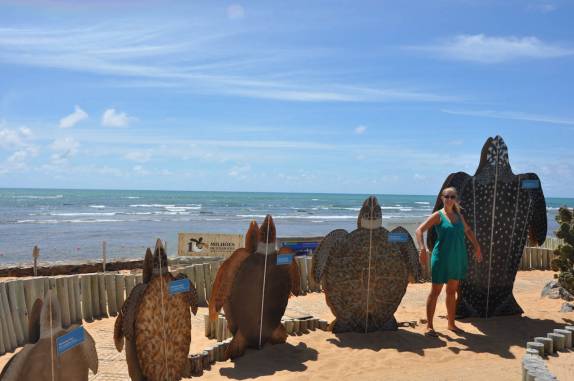 Representação de tartarugas em tamanho natural, no Projeto Tamar, na Praia do Forte - BA Representação de tartarugas em tamanho natural, no Projeto Tamar, na Praia do Forte - BA