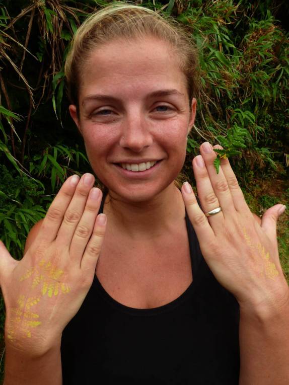 Tatuagem natural na trilha do Boiling Lake, no Trois Pitons National Park, em Dominica, no Caribe Tatuagem natural na trilha do Boiling Lake, no Trois Pitons National Park, em Dominica, no Caribe