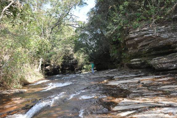 Trecho do rio logo acima do Poço Esmeralda em Carrancas - MG