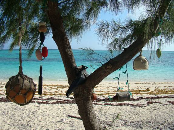 Vista do nosso quarto na pousada Pelicane,em North Caicos