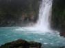 A famosa Cascata do Rio Celeste, no Parque Nacional Tenorio, no norte da Costa Rica